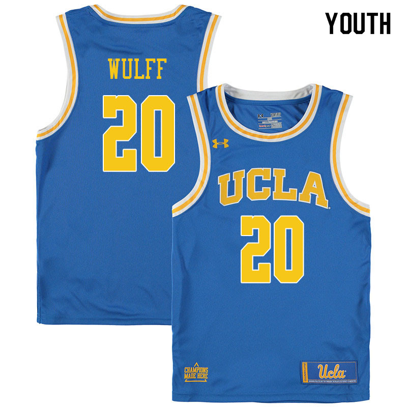 Youth #20 Isaac Wulff UCLA Bruins College Basketball Jerseys Sale-Blue